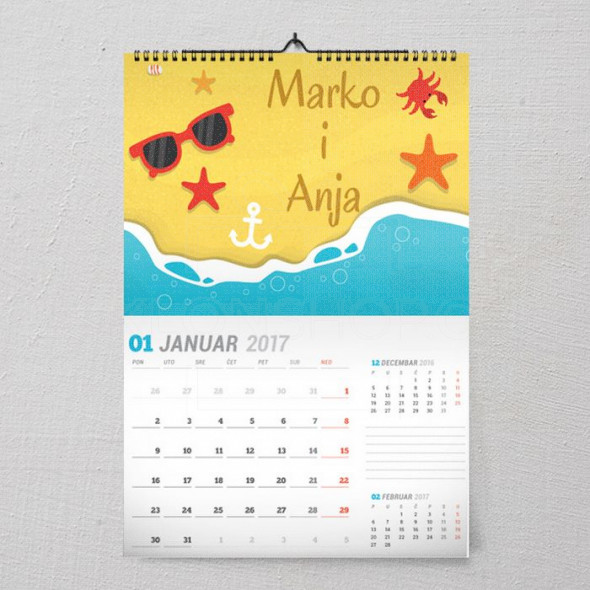 Na plaži poklon kalendar