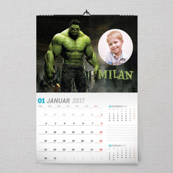 Neverovatni Hulk poklon kalendar za dečaka