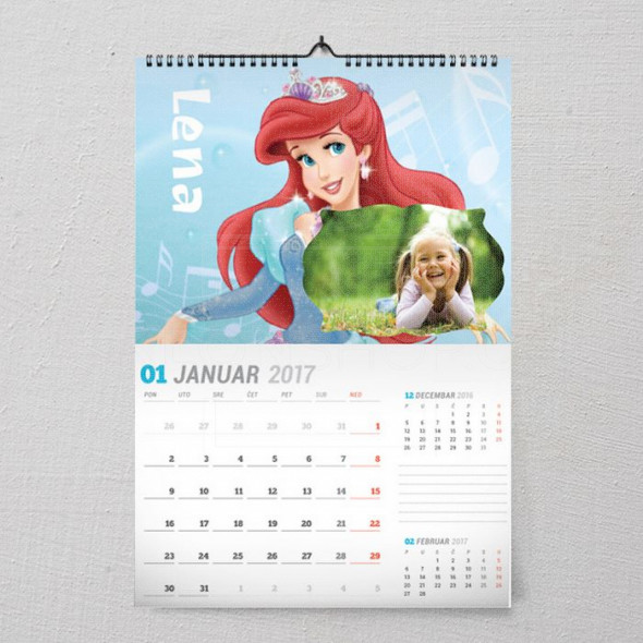 Princeza Ariel poklon kalendar za devojčice