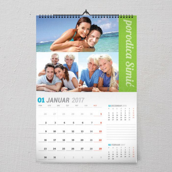 Porodični kolaž poklon kalendar