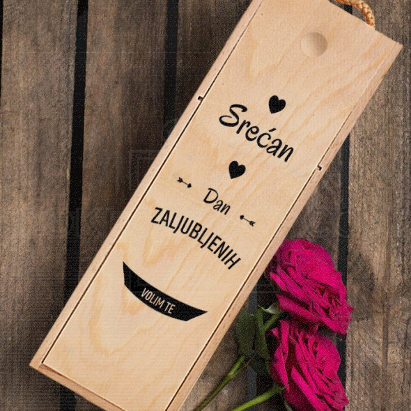 Srećan Dan zaljubljenih poklon kutija za vino