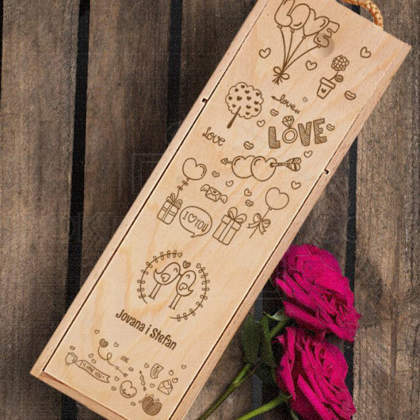 Ljubavna poklon kutija za vino