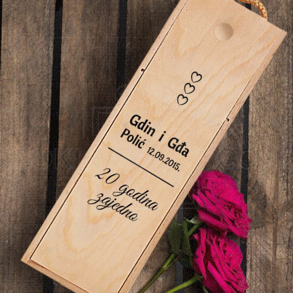 20 godina zajedno poklon kutija za vino