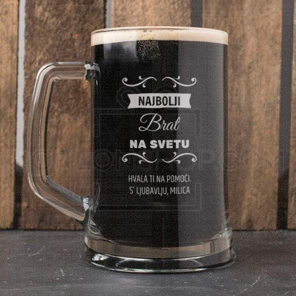 Najbolji brat na svetu poklon čaša za pivo