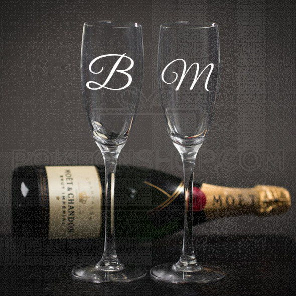Inicijal poklon čaša za šampanjac