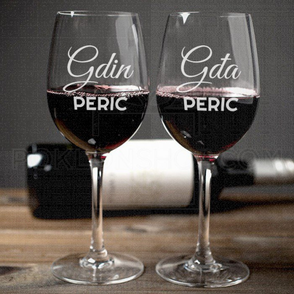 Gospodin i gospođa poklon čaše za vino