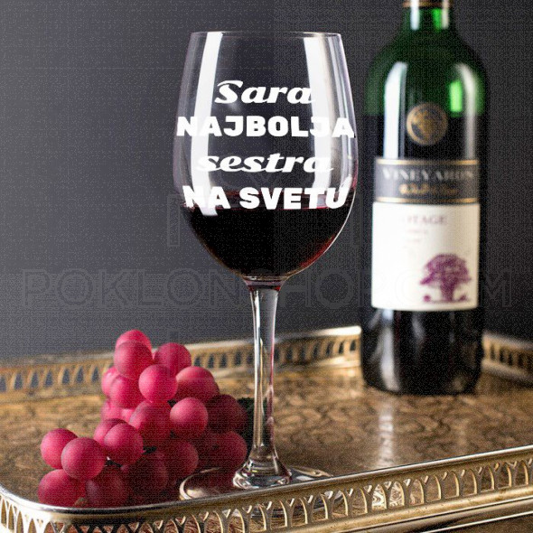 Najbolja sestra na svetu poklon čaše za vino