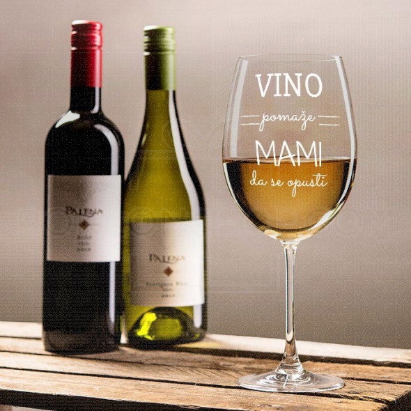 Vino pomaže mami da se opusti poklon čaša za vino