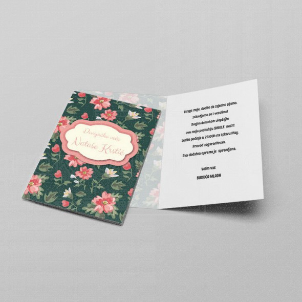 Cvetni dizajin pozivnica za devojačko veče