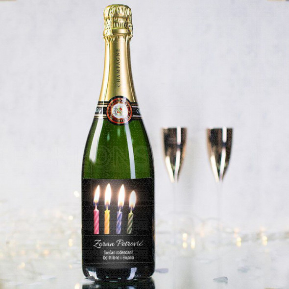 Svećice za rođendan poklon šampanjac