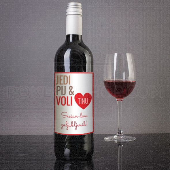 Srećan dan zaljubljenih poklon vino