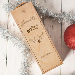 Srećan Božić od porodice prezime poklon kutija za vino