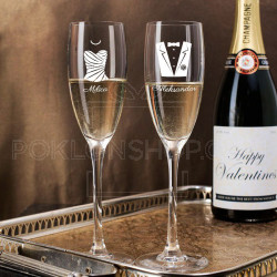 Muškarac i žena poklon čaša za šampanjac
