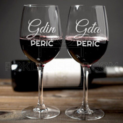 Gospodin i gospođa poklon čaše za vino