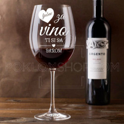 Ljubav uz vino poklon čaša za vino