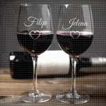 Srce poklon čaše za vino u paru